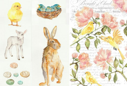 Roycycled Treasures Spring Blocks Decoupage Paper