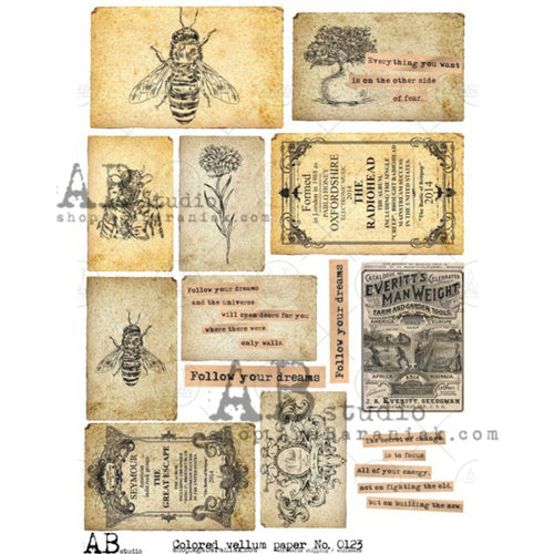 Garden Ephemera Vellum Paper 0123 by ABstudio, A4