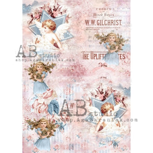 Shabby Vintage Christmas Rice Paper 0364 by ABstudio, A4
