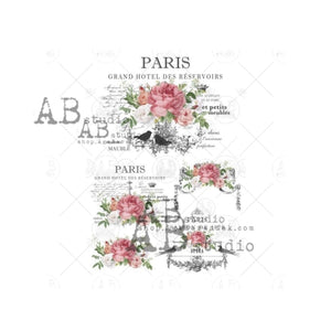 Gilded Paris Roses Rice Paper 1066 by ABstudio, A4