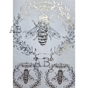 Gilded Royal Bee Decoupage Rice Paper 1084 by ABstudio, A4