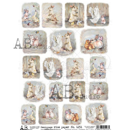 No. 0965 Mini Christmas Cards Decoupage Rice Paper A4 by AB Studio