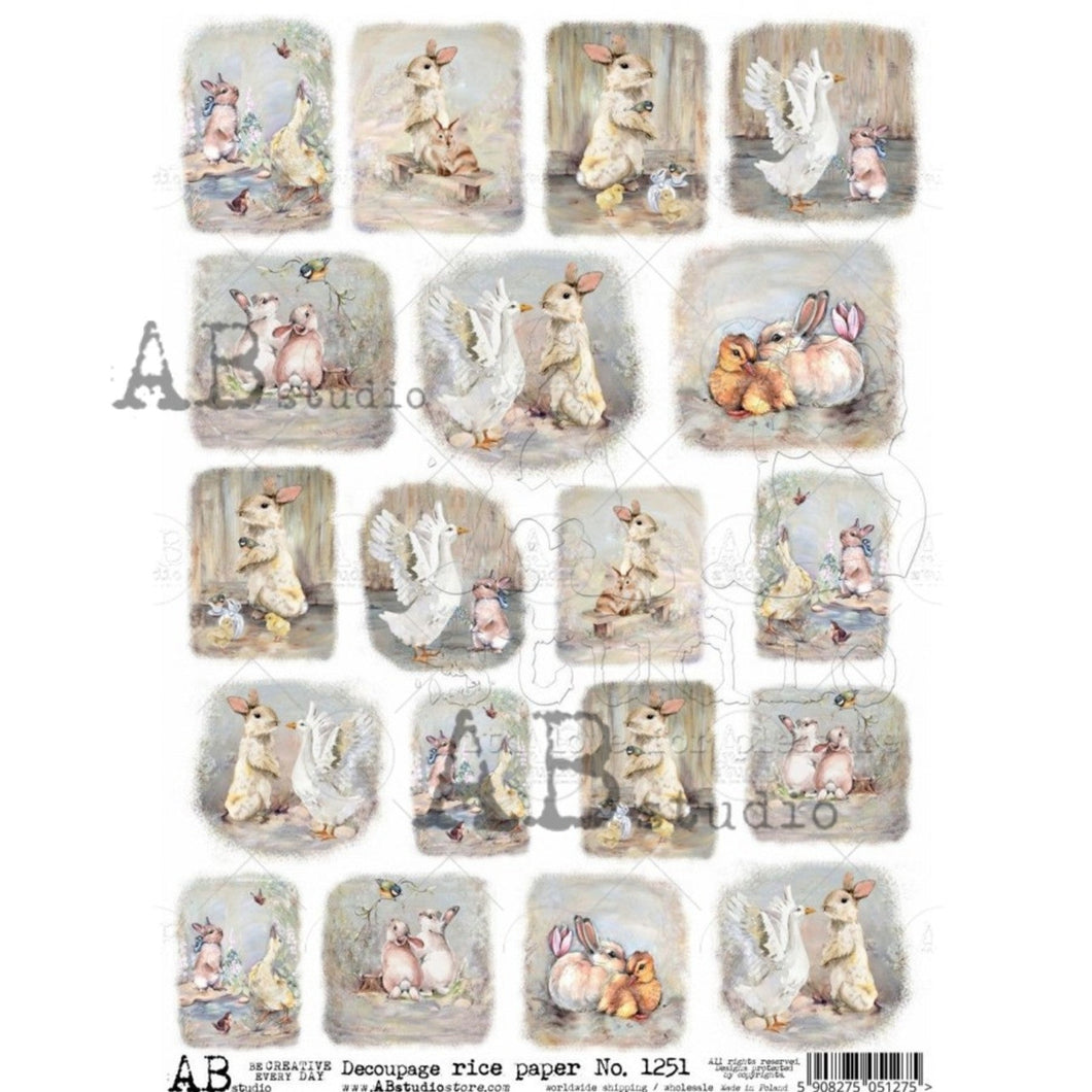 19 Mini Easter Scenes Rice Paper 1251 by ABstudio, A4