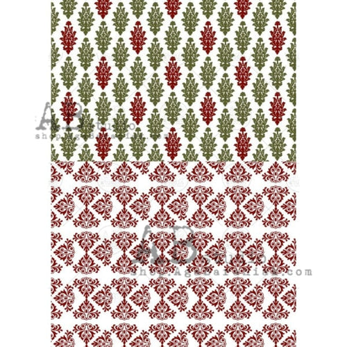 Christmas Patterns 2 Pack Rice Paper 0433 by ABstudio, A4