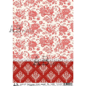 Red Toile Rice Paper 0838 by ABstudio, A4