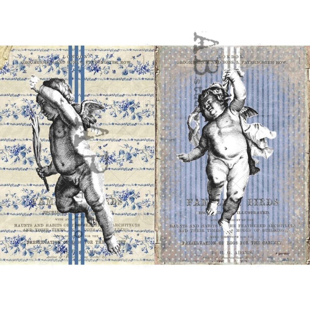 Grain Sack Cherubs Rice Paper 1146 by ABstudio, A4