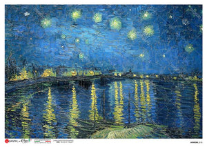 Artwork 0131 by Paper Designs Washipaper, Van Gogh Stars over the Rhone