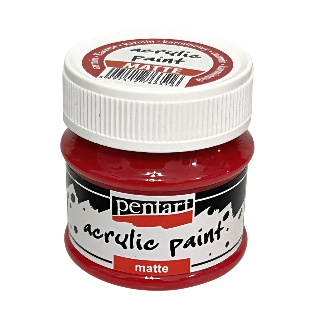 Pentart Acrylic Paint Matte, Carmin, 50 mL