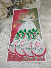 Load image into Gallery viewer, Christmas Angel Handkerchief Hankie on Gift Card with Roses Holly by Luray Collection