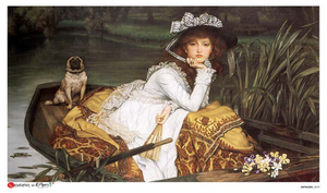 Artwork 0100 Paper Designs Washi Paper, Girl in boat with dog by French painter Tissot