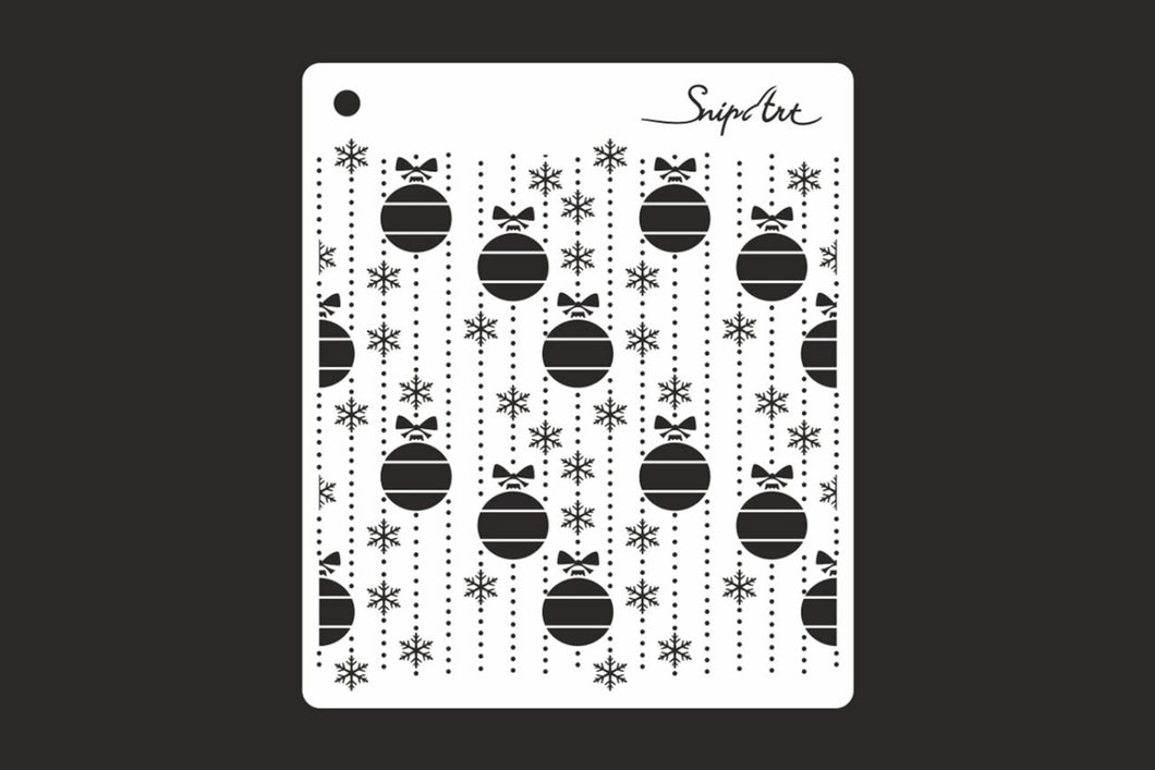 SnipArt Cozy Snowflakes Baubles Stencil, Ornaments