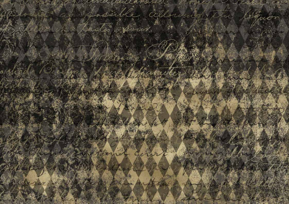 Black and Gold Harlequin Rice Paper by Decoupage Queen, A4 sz – My ...