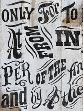 Load image into Gallery viewer, Iron Orchid Designs Block Type Decor Stamps, Vintage Inspired Typography Stamped on Painted Wood