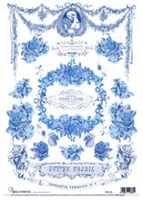 Load image into Gallery viewer, Calambour Italy Blue Floral Sways Decoupage Rice Paper