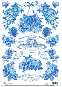 Calambour Italy Blue Floral Rice Paper 