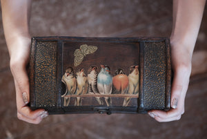 Ornate Box Decorated with IOD Brocante Transfer Birds