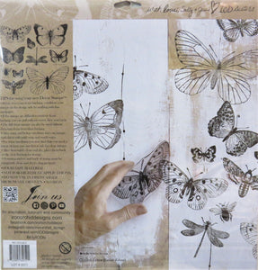 Butterflies Decor Stamps by Iron Orchid Designs, IOD, Back of package