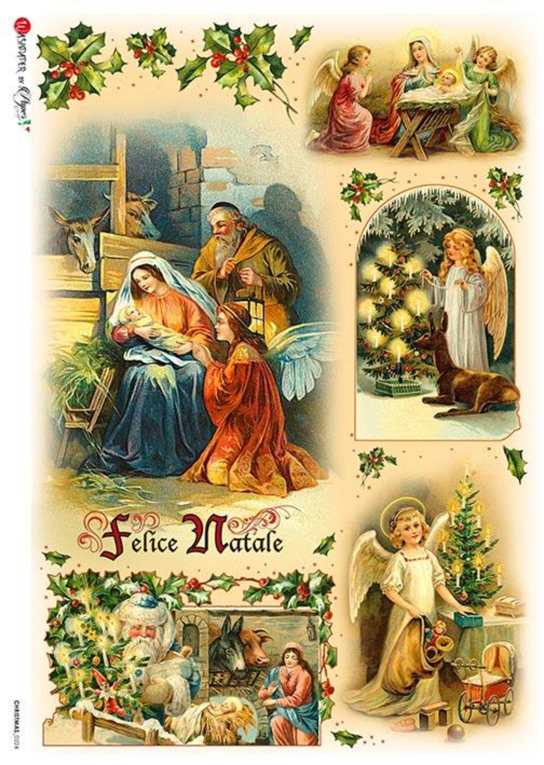 Christmas 0224 Papers Designs Washipaper, 4 Christmas Nativity Scenes Decoupage