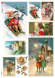 Christmas 0265 by Paper Designs Washipaper, Victorian Christmas Postcard Scenes