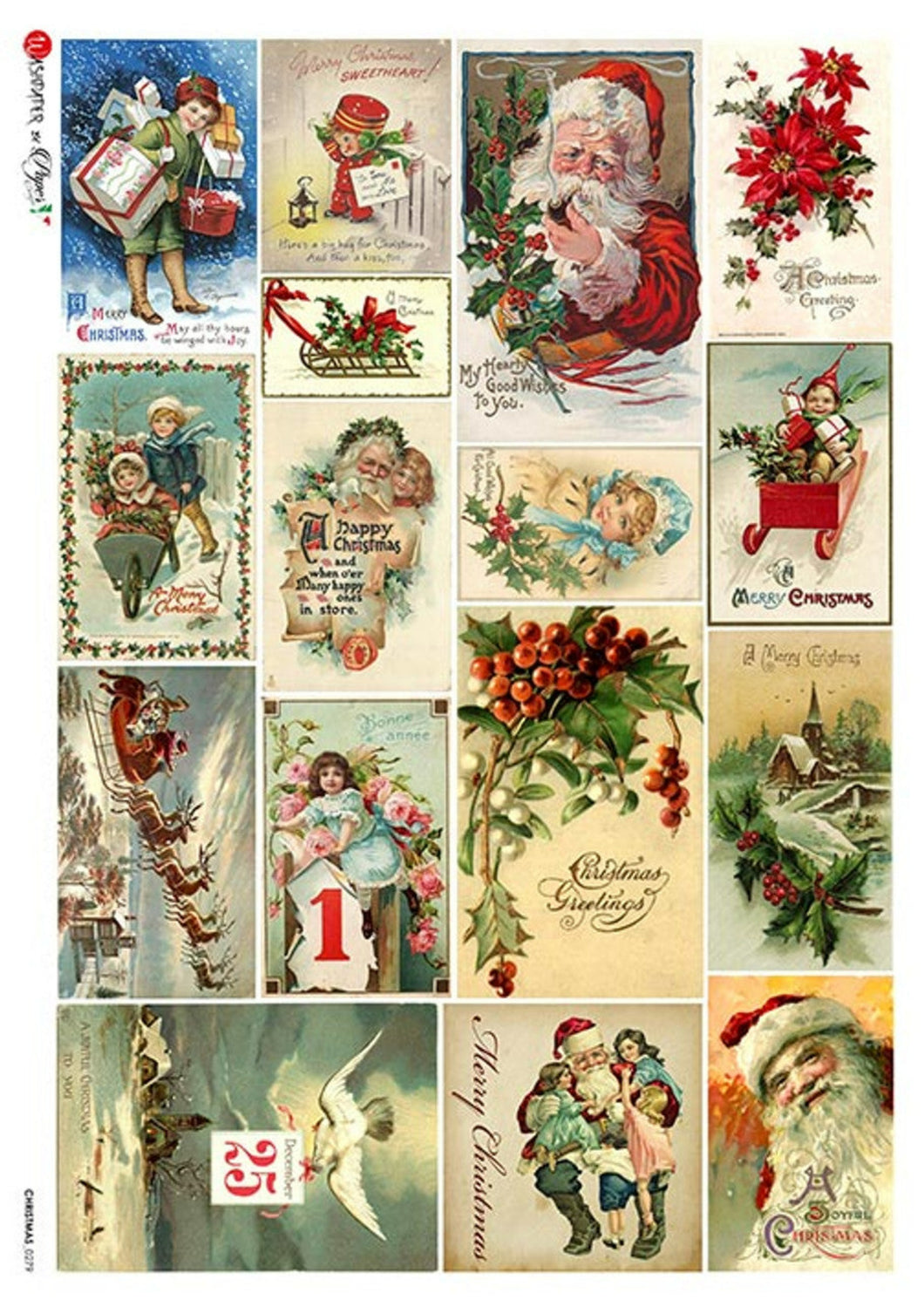 Christmas 0279 by Paper Designs Washipaper, Decoupage, A4
