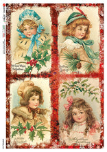 Load image into Gallery viewer, Christmas 0338 Paper Designs Washipaper, Victorian Postcard Portraits Rice Paper