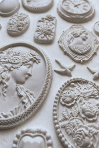 IOD Cameos Mould View of Castings, Iron Orchid Designs Cameo Mold
