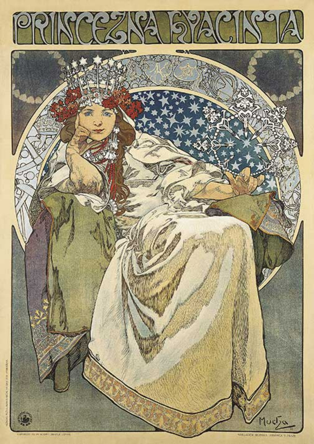 Celestial Princess by Paper Designs Washipaper, Princess Hyacinth by Mucha, Art Nouveau Decoupage