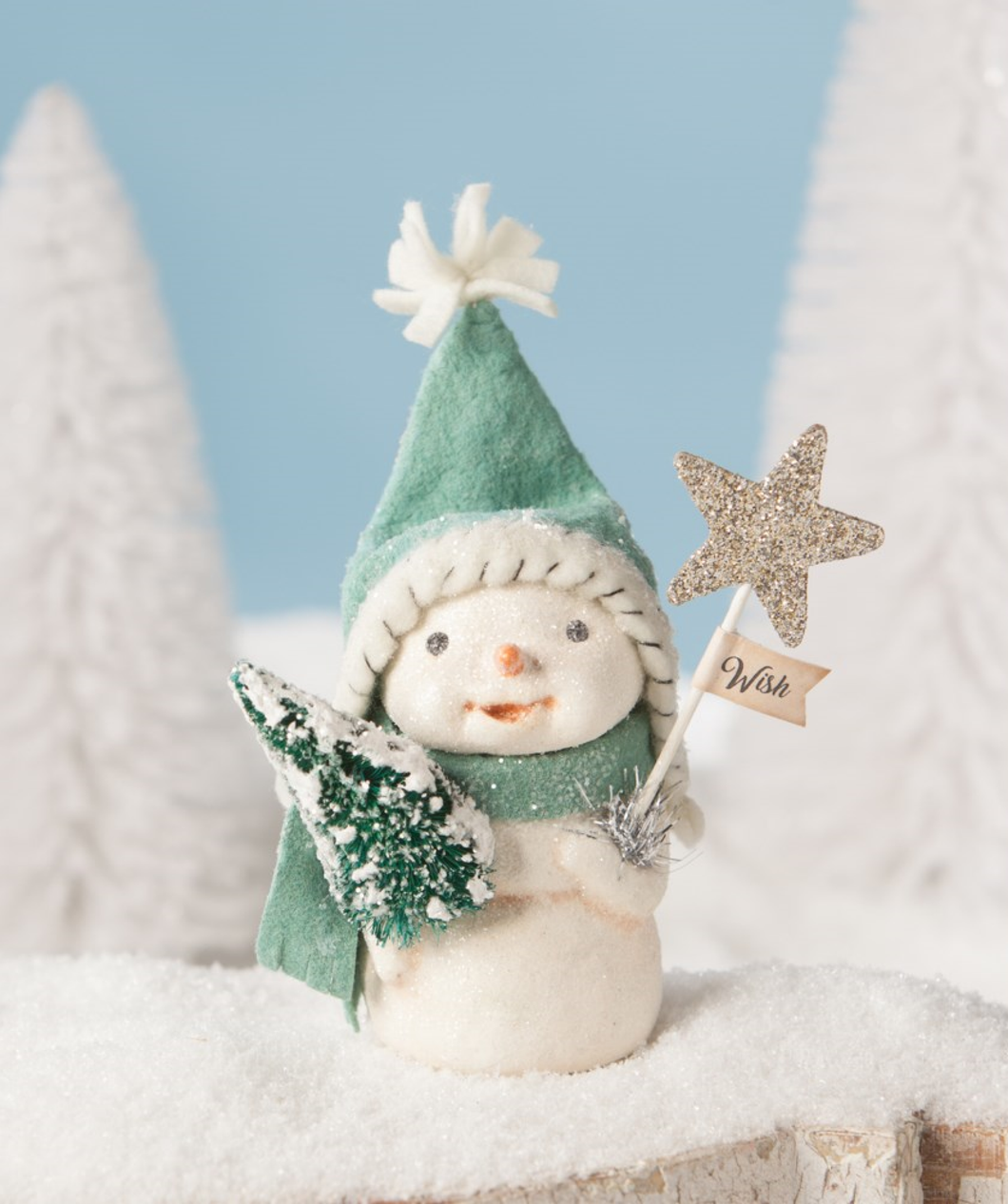 Christmas Wishes Snowman Figurine by Bethany Lowe Designs