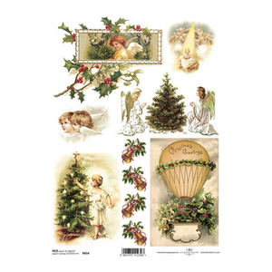Christmas Angel Bells Rice Paper by ITD Collection, R0454, A4