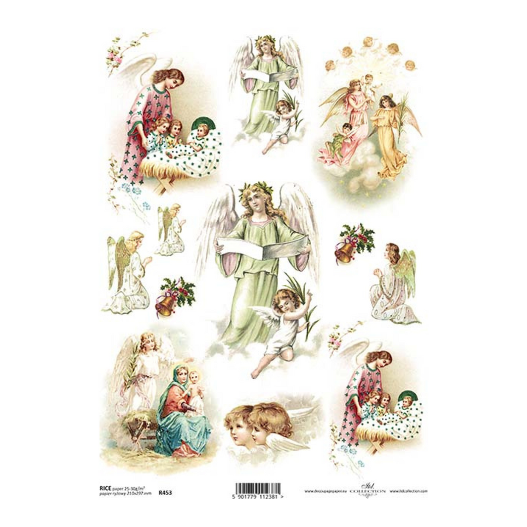 Christmas Angels Rice Paper by ITD Collection, R0453, A4