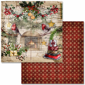 Christmas Collection Scrapbook Paper Set by Decoupage Queen, Robins, Birds