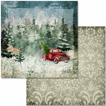 Load image into Gallery viewer, Christmas Collection Scrapbook Paper Set by Decoupage Queen, Red Farm Truck