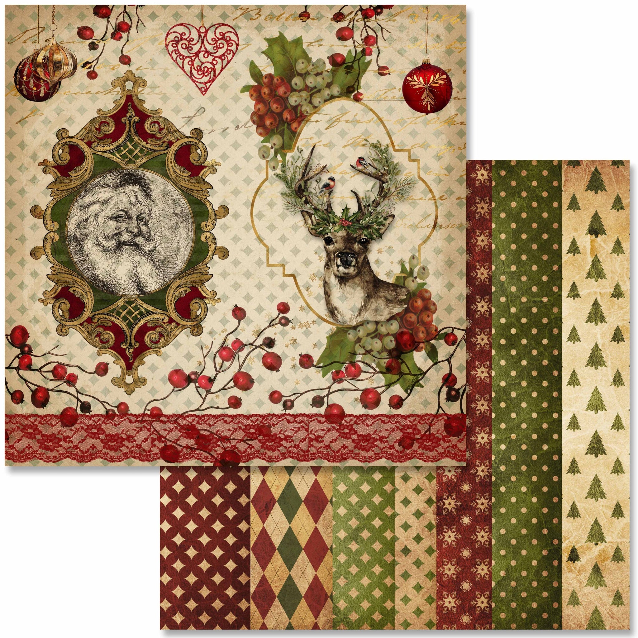 247 Items Christmas 8 Pages 12 X 12 Scrapbook Paper & -  UK in
