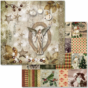 Christmas Collection Scrapbook Paper Set by Decoupage Queen, Angel, Vintage Christmas Images