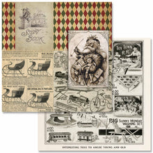 Load image into Gallery viewer, Christmas Collection Scrapbook Paper Set by Decoupage Queen, Vintage Santa, Holiday Ads