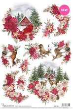 Load image into Gallery viewer, Christmas Deer Scenes Rice Paper TCR 132 by Calambour Italy, A3