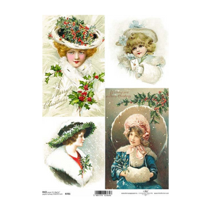 Christmas Finery Portraits Rice Paper by ITD Collection, R0781, A4