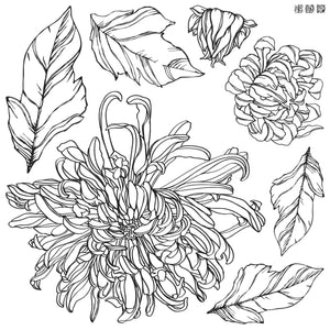 New Chrysanthemum Decor Stamp by Iron Orchid Designs, 2 Sheets, Pre Order