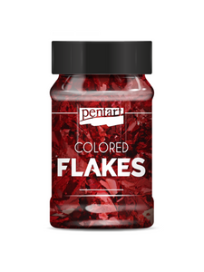 Pentart Colored Foil Flakes, Color Options Red