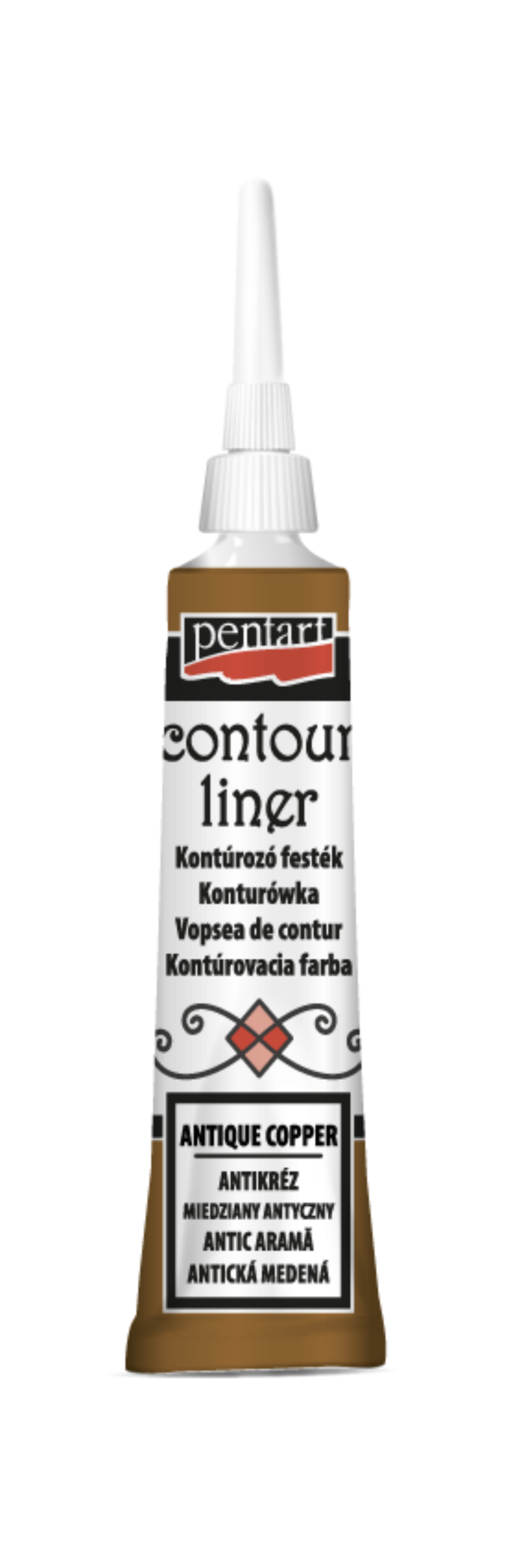Pentart Universal Contour Liner, Antique Copper, 20mL