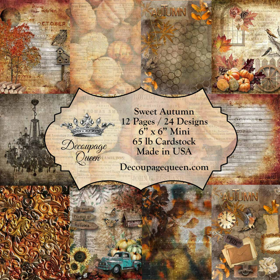 Sweet Autumn Mini Scrapbook Set by Decoupage Queen, 6