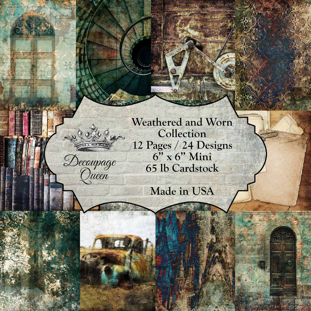 Weathered and Worn Mini Scrapbook Set by Decoupage Queen, Cover, 6