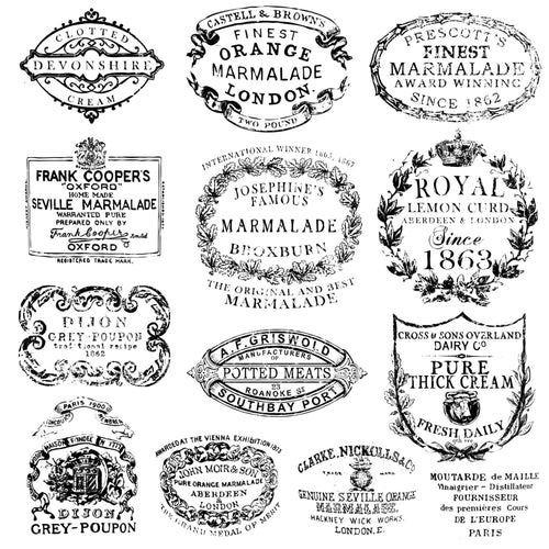 Crockery Decor Stamps by Iron Orchid Designs, Vintage Label Stamp