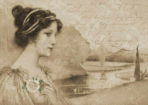 Lady at the Lake Rice Paper by Decoupage Queen