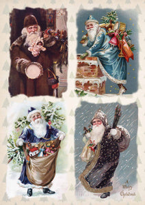 Old World Santas Rice Paper by Decoupage Queen, A3 and A4 Sizes