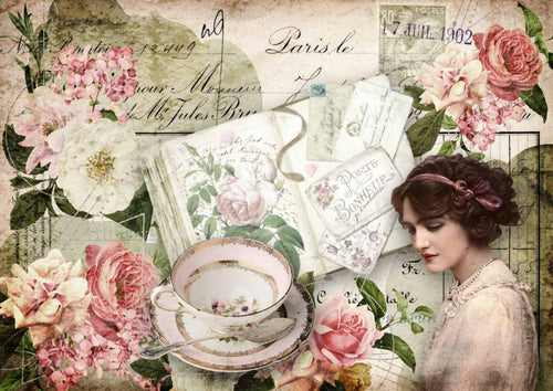 Tea Time Rice Paper by Decoupage Queen