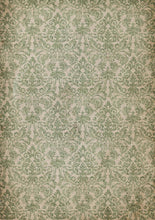 Load image into Gallery viewer, Wallpaper Damask Rice Paper by Decoupage Queen, Sage Green 