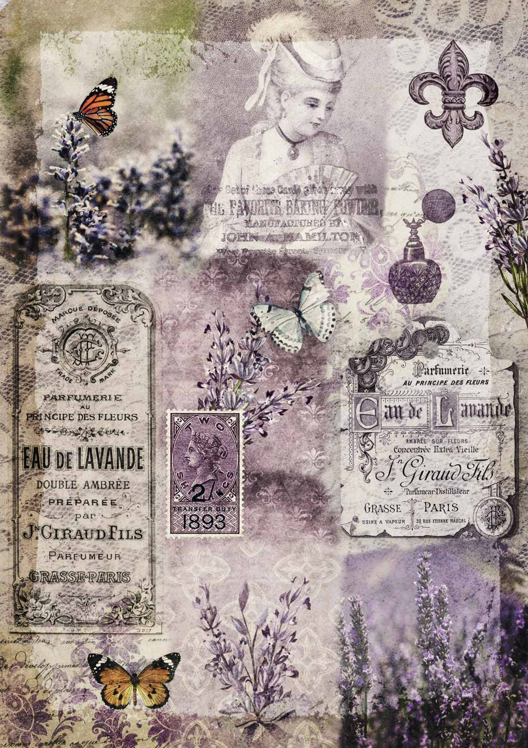 Old Lace and Lavender Rice Paper by Decoupage Queen
