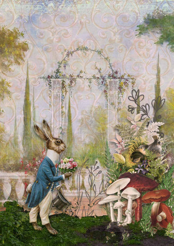 Gentleman Bunny Rice Paper by Decoupage Queen