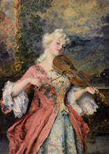 Load image into Gallery viewer, Satin Solo Rice Paper by Decoupage Queen, Beautiful Violinist, A4